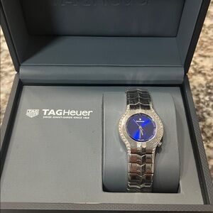 Tag Heuer Alter Ego Silver and Blue Diamond watch with Sleek Design